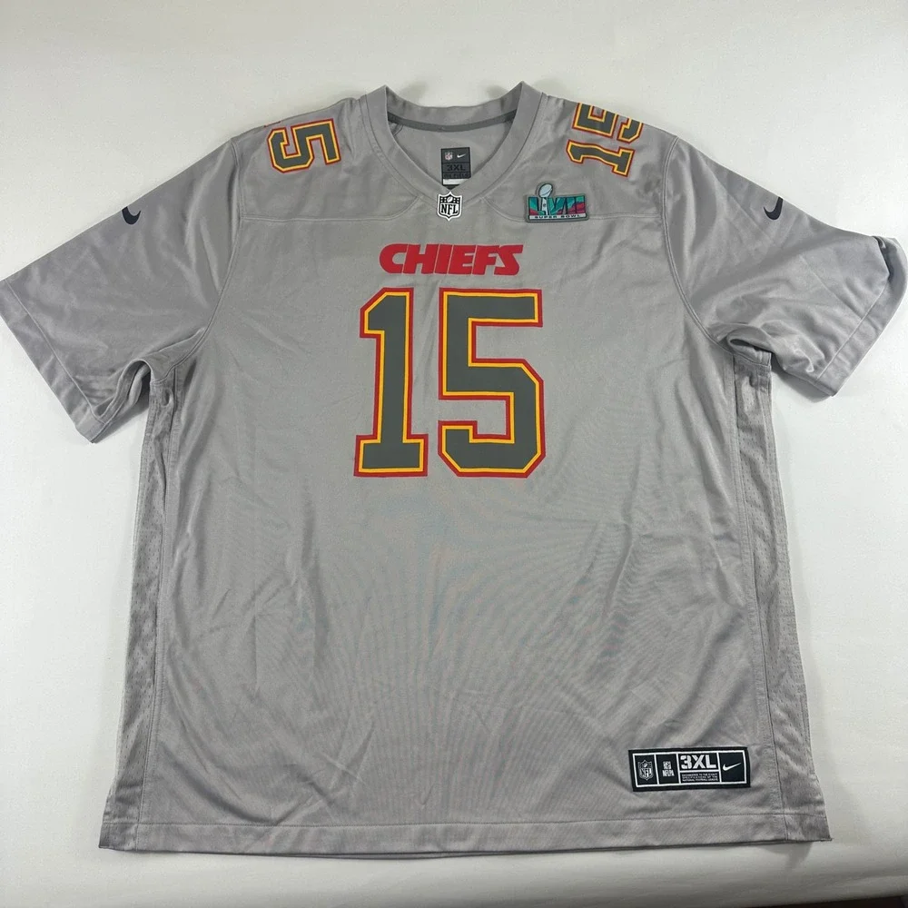 Nike Kansas City Chiefs NFL Super Bowl LVII 15 Mahomes Jersey‎ 3XL Gray